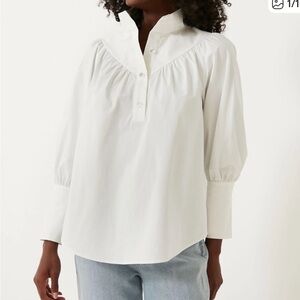 Tuckernuck Dahlia White Poplin Blouse